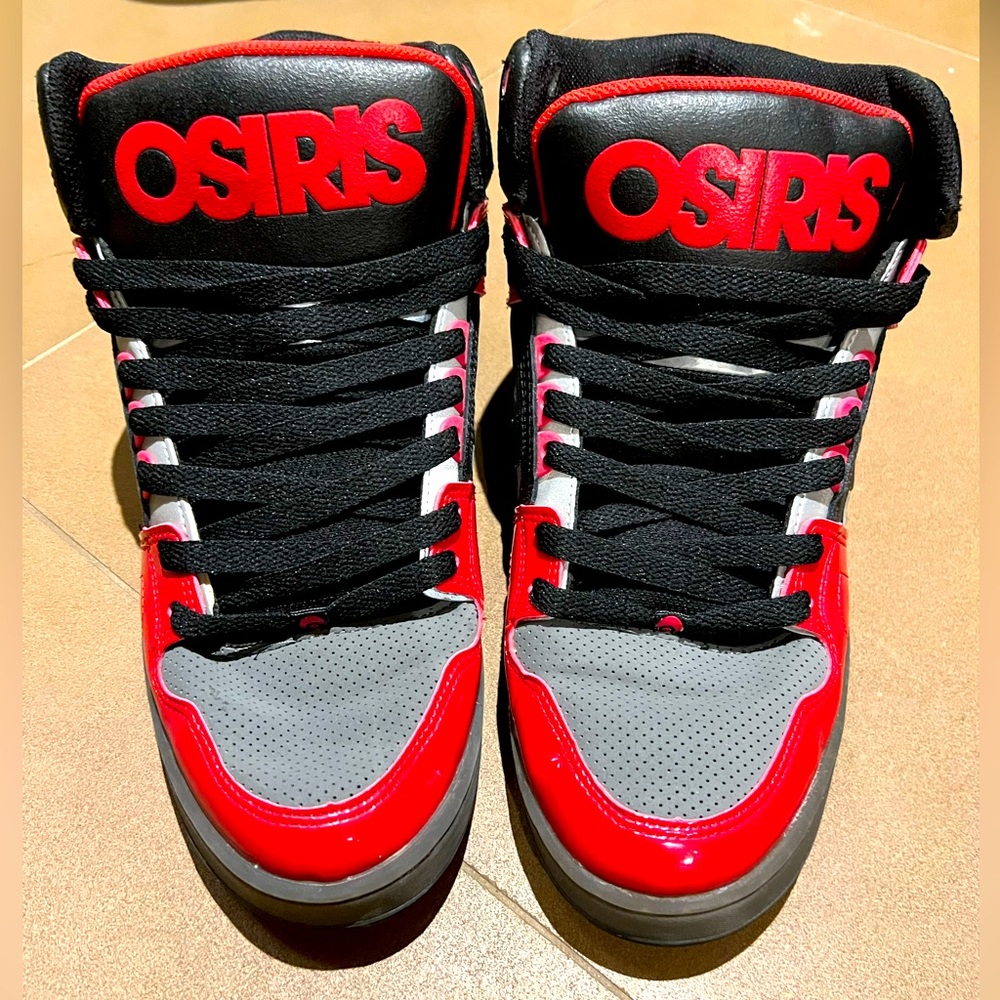 Rare Osiris NYC83 (Bronx Style) in Red/Gray/Black Fat tongues and padded collar